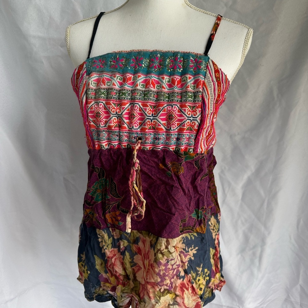 Multicolor Bohemian Women's Top 100% cotton